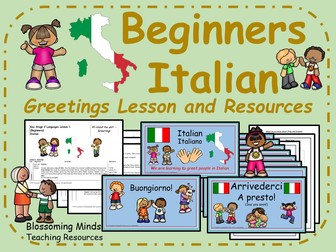 Italian Greetings lesson and resources