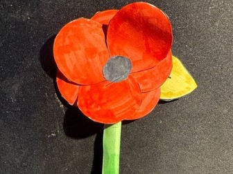 Remembrance Poppy Cut and Colour Sheet