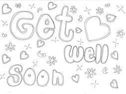 Get Well Soon Colouring Page Health Special Days