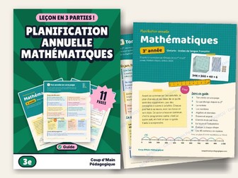 French Year Long Plan Grade 3 Ontario Math | Planification annuelle Maths 3e