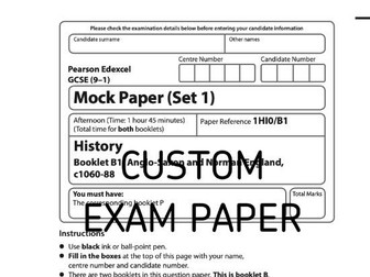 Custom Mock Paper Edexcel GCSE (9-1) History Paper B1 Set 1