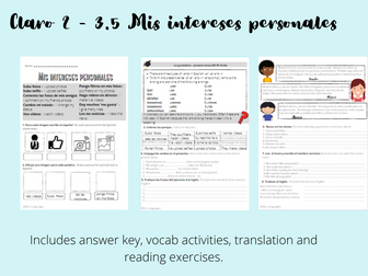 Claro 2 - 3.5- Mis intereses personales Worksheets