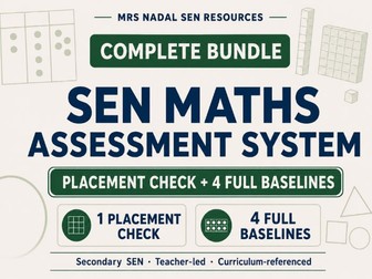 SEN Maths Placement & Baseline Assessment BUNDLE | Early KS1–KS2