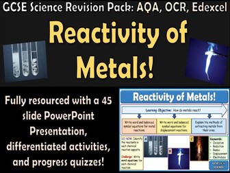 Reactivity of Metals GCSE Chemistry Revision Bundle