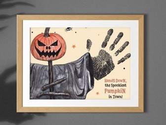 Spooky Halloween Pumpkin Handprint Craft for Kids - Printable DIY Activity