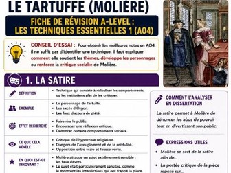 La Tartuffe - Molière - knowledge organisers