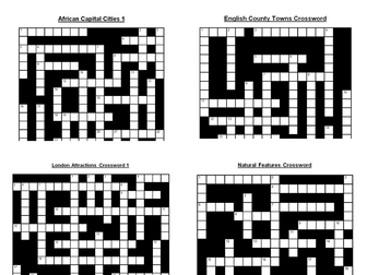 Crosswords on Geography BUNDLE