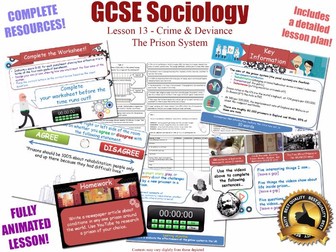 The Prison System - GCSE SOCIOLOGY [AQA / WJEC / EDUQAS ] CRIME & DEVIANCE - FREE LESSON