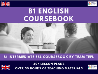 B1 Intermediate Course Book ESL (50+hrs) | Distance Learning | Google Apps