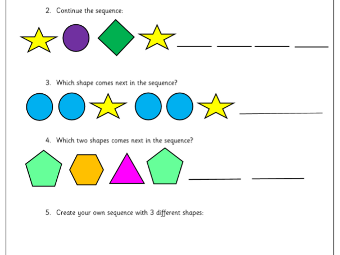 Sequences Of Shapes | Teaching Resources