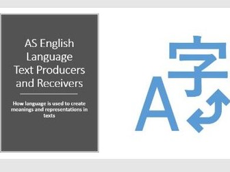 AQA A Level English Language - Text Producers and Receivers