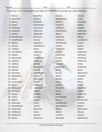verbs ending in car 1 alphabetical order ii spanish worksheet