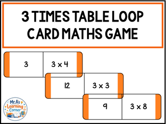 3 Times Tables Loop Cards Maths Game