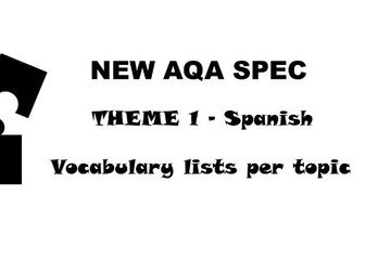 NEW GCSE SPANISH - vocab lists  THEME 1 - AQA