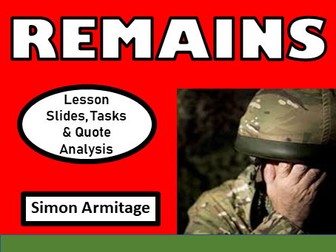 Remains: Full GCSE Lesson with Teaching Slides, Pupil Tasks & Quote Analysis