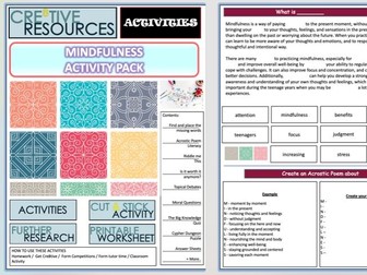 PSHE Cover Lessons Student Activity Booklet