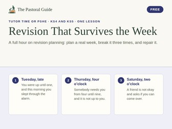 Revision planning lesson: a revision timetable that survives the week, KS4 and KS5