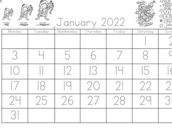 Traceable Calendar 2022 Including Blank Template January-December