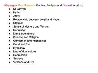 GCSE Jekyll and Hyde Grade 9 Notes Bundle for Every Theme and Character