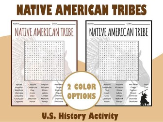 Native American Tribes Word Search Puzzle | U.S. History Activity for Grades 4–7