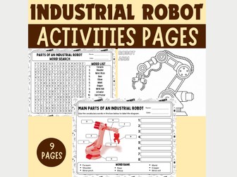 Industrial Robot Parts: Labeling Diagram, Coloring Pages | Robotics Activities