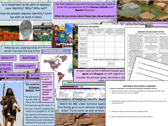 Expressions of Religious Identity: Topic Intro and Baptism (AQA A Level Year 12 RS)