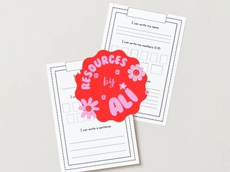 EYFS Name / Numbers / Sentence Monthly Tracker Sheet