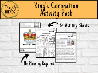 King's Coronation Activity Pack of Resources