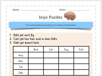 Intro to Logic Puzzles Lesson Pack