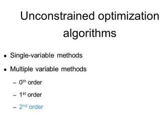 Unconstrained Optimization