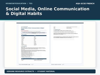 AQA GCSE French 8652 - Social Media, Online Communication & Digital Habits
