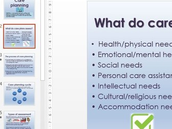 Care planning process resources