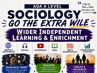 AQA A-Level Sociology - Wider Independent & Enrichment Log & Reflection Log