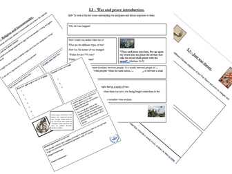 Complete booklet for A level edexcel Philosophy and Ethics - war and peace and sexual ethics.