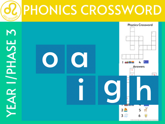 Stage 3 Phonics ai oa igh Crossword