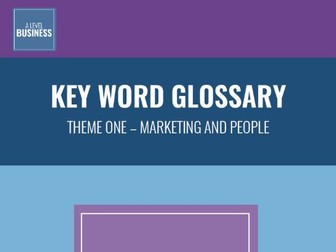 Theme One - Marketing and People Blank Key Word Glossary