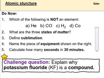 Atomic structure KS3 science