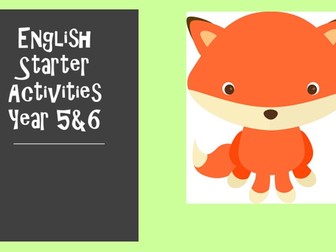 English Starter Activities Year 5 & 6 Post 2014 Curriculum