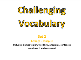 Activities for Challenging Vocabulary (Set 2) - 11+, Upper KS2 and KS3