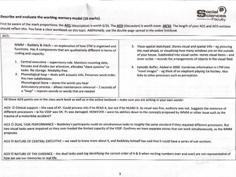 A level psychology: Memory 16 mark essay plans