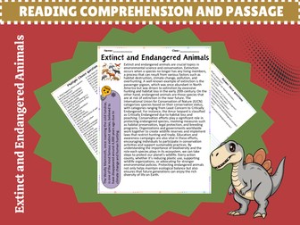 Discover Extinct and Endangered Animals: Insightful Reading Passage & Engaging Questions