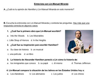 Escuchar - Entrevista con Lin-Manuel Miranda ( Interview with Lin-Manuel Miranda Listening Activity)