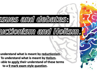 GCSE psychology- memory, issues and debates- holism and reductionism