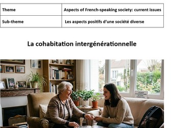AQA French A Level stimulus card - La cohabitation intergénérationelle