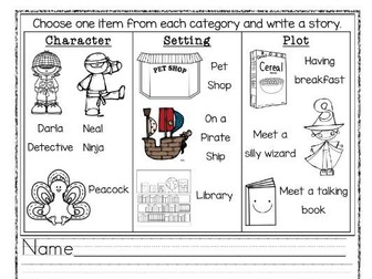 Free Visual Writing Prompts with word Support for all students