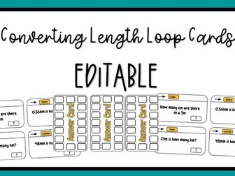 Converting Length - EDITABLE LOOP CARDS