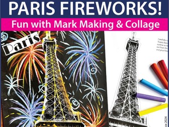 Paris 2024 Olympic Games Fireworks Art Activity, Eiffel Tower Craft