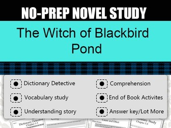 The Witch of Blackbird Pond Novel Study-Complete Novel Study.