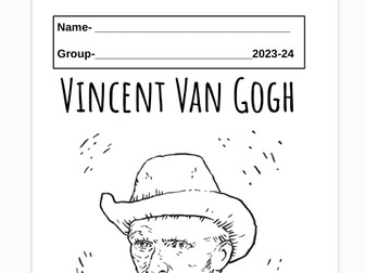 Vincent Van Gogh workbook/ cover sheets