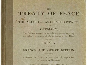 Peace. The Treaty of Versailles.